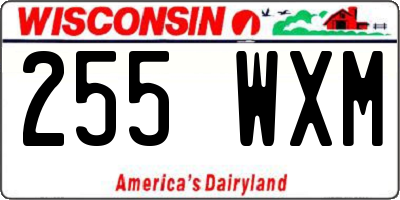 WI license plate 255WXM