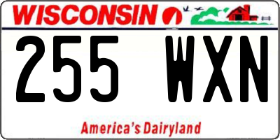 WI license plate 255WXN