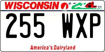 WI license plate 255WXP