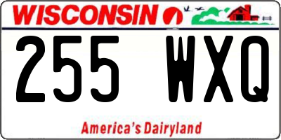 WI license plate 255WXQ