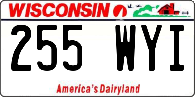 WI license plate 255WYI