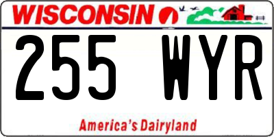 WI license plate 255WYR
