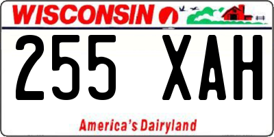 WI license plate 255XAH