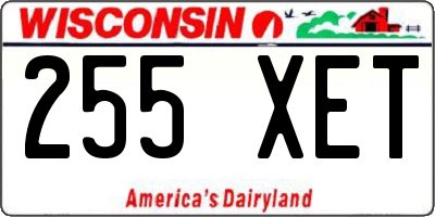 WI license plate 255XET