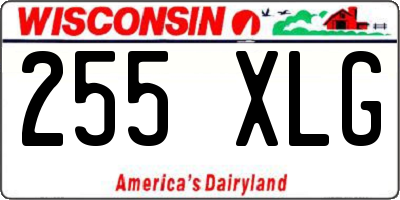 WI license plate 255XLG