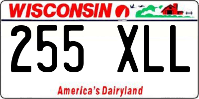 WI license plate 255XLL