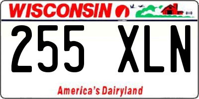 WI license plate 255XLN