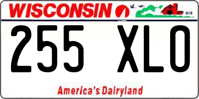 WI license plate 255XLO