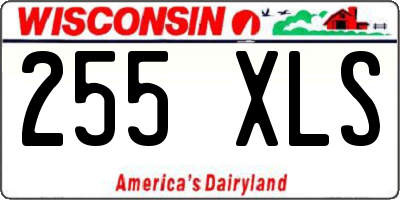 WI license plate 255XLS