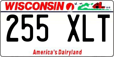 WI license plate 255XLT