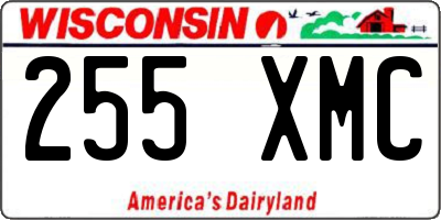 WI license plate 255XMC