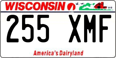 WI license plate 255XMF