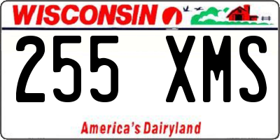 WI license plate 255XMS