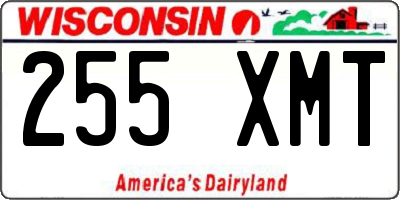 WI license plate 255XMT