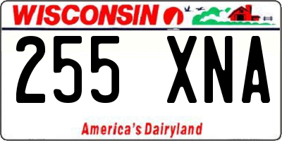 WI license plate 255XNA