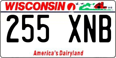 WI license plate 255XNB