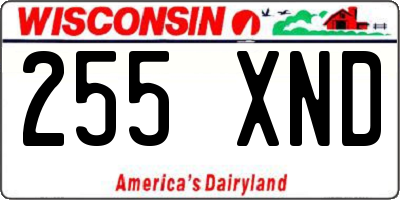 WI license plate 255XND