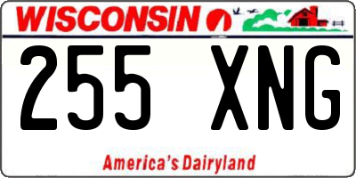 WI license plate 255XNG
