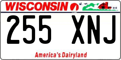 WI license plate 255XNJ