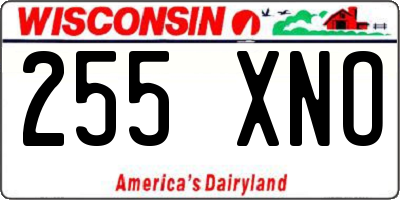 WI license plate 255XNO