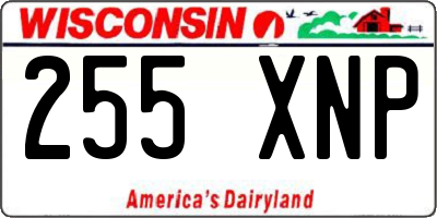 WI license plate 255XNP