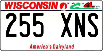 WI license plate 255XNS