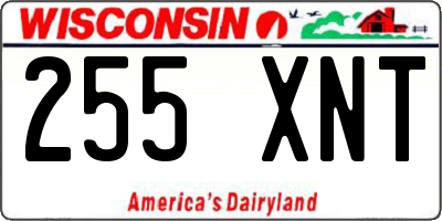 WI license plate 255XNT