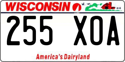 WI license plate 255XOA