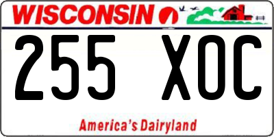 WI license plate 255XOC