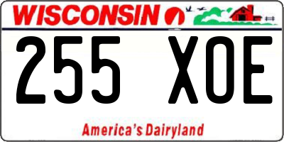 WI license plate 255XOE