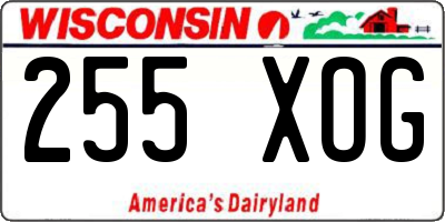 WI license plate 255XOG