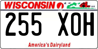 WI license plate 255XOH