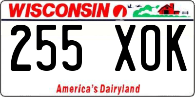 WI license plate 255XOK