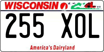 WI license plate 255XOL