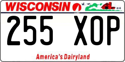WI license plate 255XOP
