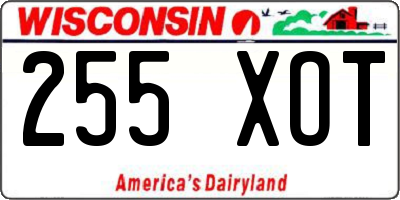 WI license plate 255XOT