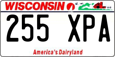 WI license plate 255XPA