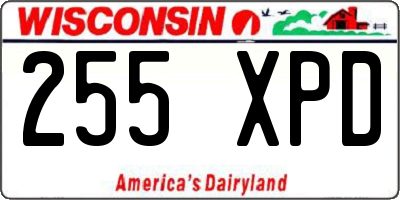 WI license plate 255XPD