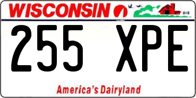 WI license plate 255XPE