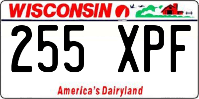 WI license plate 255XPF