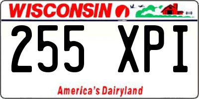 WI license plate 255XPI