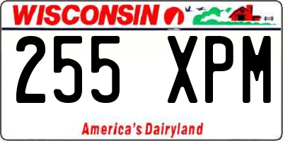 WI license plate 255XPM