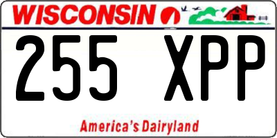 WI license plate 255XPP