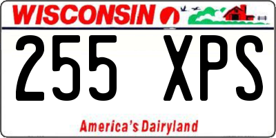 WI license plate 255XPS