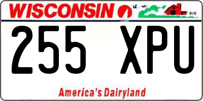 WI license plate 255XPU