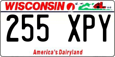 WI license plate 255XPY