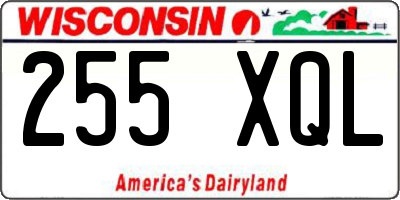 WI license plate 255XQL