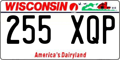 WI license plate 255XQP