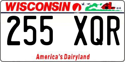 WI license plate 255XQR