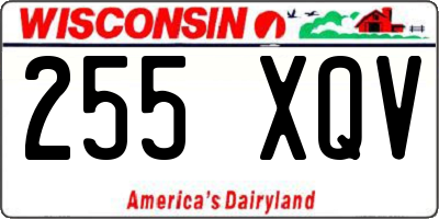 WI license plate 255XQV